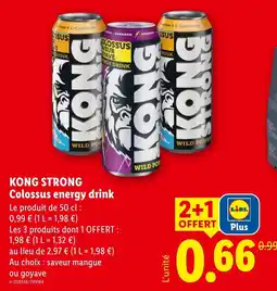 Lidl KONG STRONG Colossus energy drink offre