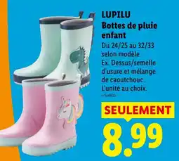 Lidl LUPILU Bottes de pluie enfant offre