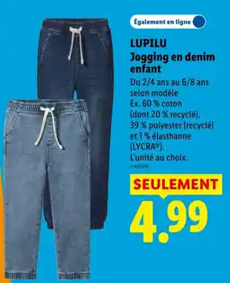 Lidl LUPILU Jogging en denim enfant offre
