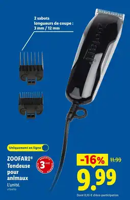 Lidl ZOOFARI Tondeuse pour animaux offre