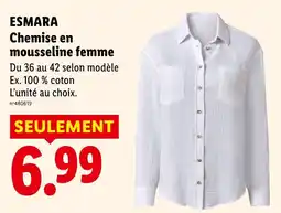 Lidl ESMARA Chemise en mousseline femme offre