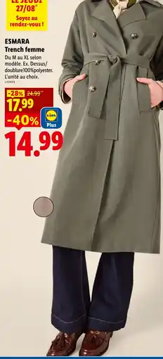 Lidl ESMARA Trench femme offre