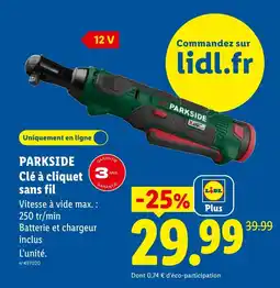 Lidl PARKSIDE Clé à cliquet sans fil offre