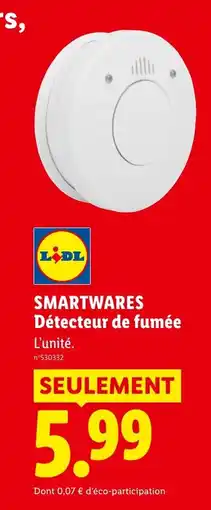 Lidl SMARTWARES Détecteur de fumée offre