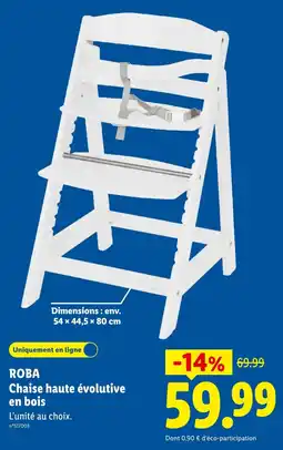Lidl ROBA Chaise haute évolutive en bois offre