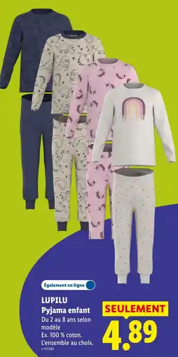 Lidl LUPILU Pyjama enfant offre