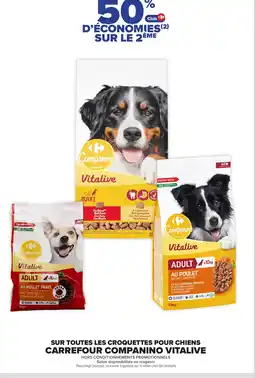 Carrefour Market Vitalive Sur toutes les croquettes pour chiens carrefour companino offre