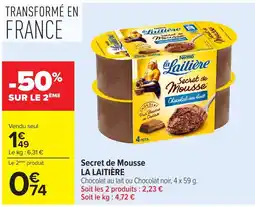 Carrefour Market LA LAITIÈRE Secret de Mousse offre