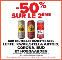 Carrefour Market Leffe kwak stella artois corona bud et hoegaarden offre