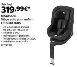 Costco Maxi cosi siège auto pour enfant emerald 360s offre
