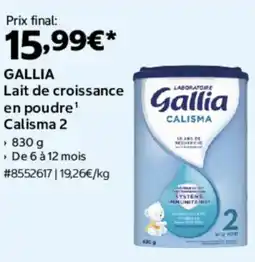 Costco GALLIA Lait de croissance en poudre offre
