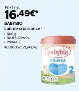 Costco BABYBIO Lait de croissance offre