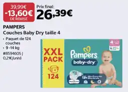 Costco PAMPERS Couches Baby Dry offre