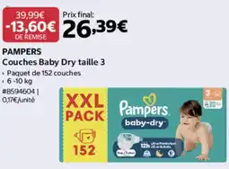 Costco PAMPERS Couches Baby Dry offre