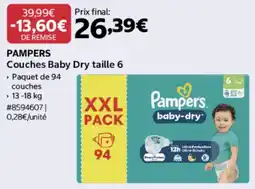 Costco PAMPERS Couches Baby Dry offre