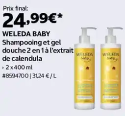 Costco WELEDA BABY Shampooing et gel douche 2 en 1 à l'extrait de calendula offre