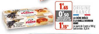 Coccimarket La crème brûlée à la vanille bourbon RIANS offre