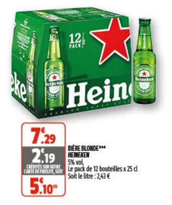Coccimarket Bière blonde HEINEKEN offre