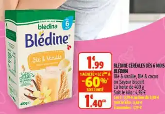 Coccimarket Blédine céréales dés 6 mois offre