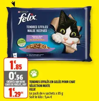 Tendres effilés en gelée pour chat sélection mixte FELIX