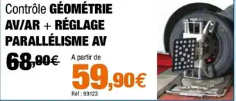 Autobacs Contrôle géométrie AV/AR + réglage parallélisme AV offre