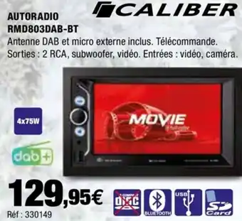 Autobacs Autoradio RMD803DAB-BT offre
