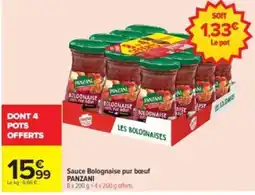 Carrefour Drive PANZANI Sauce Bolognaise pur bœuf offre