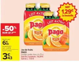 Carrefour Drive PAGO Jus de fruits offre