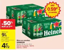 Carrefour Drive Heineken Bière en canettes offre