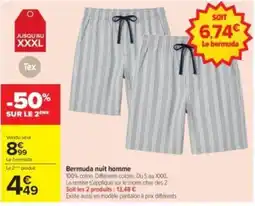 Carrefour Drive Tex Bermuda nuit homme offre