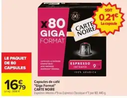 Carrefour Drive CARTE NOIRE Capsules de café "Giga Format" offre
