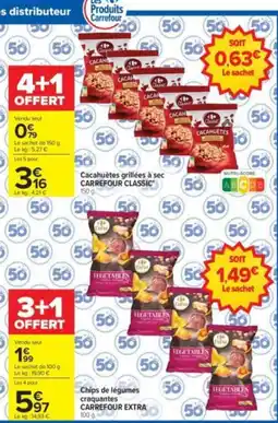 Carrefour Drive Carrefour Classic Cacahuètes grillées à sec offre
