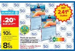 Carrefour Drive CARREFOUR EXTRA Pavés de saumon Atlantique congelés offre