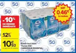 Carrefour Drive Carrefour Essential Essuie-tout blanc offre
