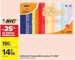 Carrefour Drive BIC stylos bille 4 couleurs "Le Bar" offre