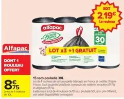 Carrefour Drive Alfapac sacs poubelle offre