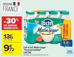 Carrefour Drive Lactel - lait u.h.t matin léger format familial offre