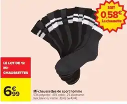 Carrefour Drive Mi-chaussettes de sport homme offre