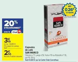 Carrefour Drive San marco - capsules de café offre