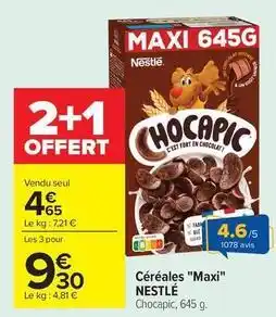 Carrefour Drive Nestlé - céréales maxi offre