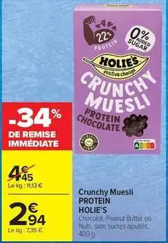Carrefour Drive Crunchy muesli protein offre