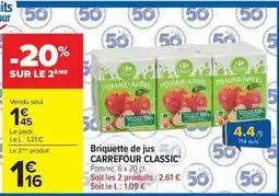 Carrefour Drive Carrefour - briquette de jus classic offre