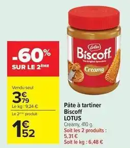 Carrefour Drive Lotus - pâte à tartiner biscoff offre