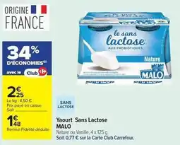 Carrefour Drive Carrefour - yaourt sans lactose offre