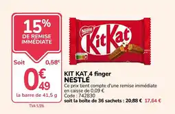 Promocash KIT KAT,4 finger NESTLÉ offre