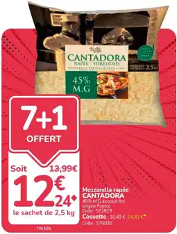 Promocash CANTADORA Mozzarella rapée offre