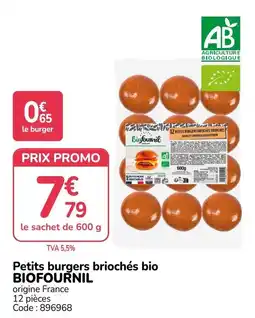 Promocash Biofournil Petits burgers briochés bio offre