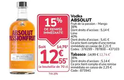 Promocash ABSOLUT Vodka offre
