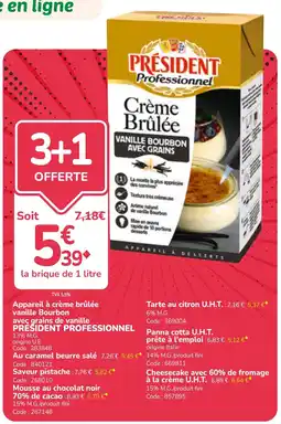 Promocash PRÉSIDENT Crème Brûlée offre