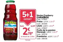 Promocash CARAÏBOS Nectar Cranberry offre